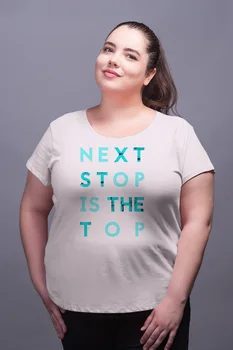 

Angemiel Wear Next Stop IC The Top White Women Cotton Large Size T-Shirt