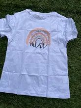 Camiseta a juego con estampado de Arco Iris para madre e hija, camiseta de manga corta con apariencia familiar, ropa de madre e hija, 1 unidad