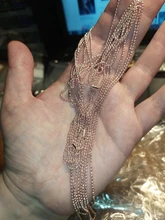 5 unids/lote, 3 tamaños, 1,5mm y 2,0mm y 2,4mm, 7 colores, cuentas plateadas, collar de cadena, Conector de cuentas de 65cm (25,5 pulgadas)