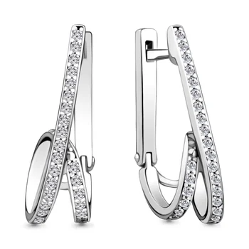 

AQUAMARINE earrings with cubic zirconia, silver 925