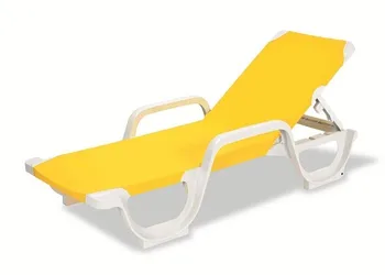 

Lounger COSTASOL, stackable, white polypropylene fabric textilene yellow
