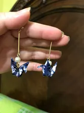 DoreenBeads-pendientes de tuerca de Zephyr para mujer, colgante de grúa romántica roja, joyería para mujer, accesorios, dijes de regalo de cumpleaños