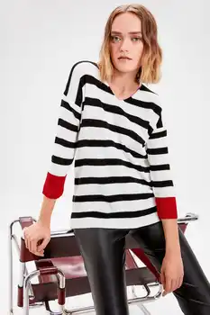 

Trendyol WOMEN-Black Striped Sweater Sweater TWOAW20YN0004