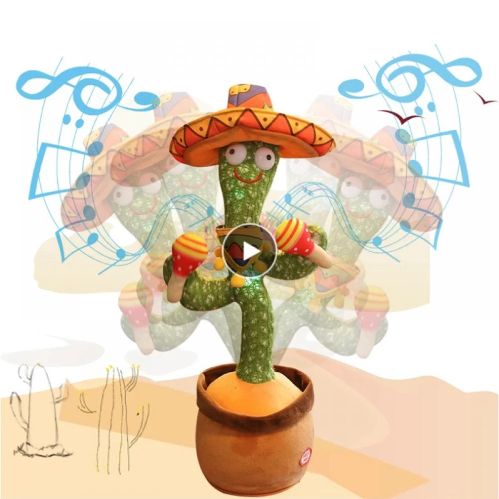Dancing Cactus Electronic Shake Soft Plush Doll Cactus Toys With 1 English Songs Can Sing And Voice Interactive Toy For Kids Figurines Miniatures Aliexpress