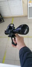 Fire Wolf-Mira iluminada telémetro para caza, rifle de retícula holográfica, visor de 4 retículas, láser rojo de 20 mm, ideal cacería, 4-12x50