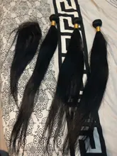 Ishow Hair mechones rectos con Frontal transparente de encaje Frontal y mechones extensiones de cabello humano mechones malayos con cierre Frontal