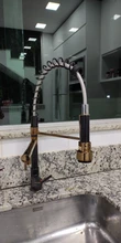 Crane-Tap Kitchen-Sink-Faucet Deck-Mounted Spring-Pull-Down Rose Cold-Water-Mixer Rozin