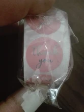 Pegatinas de agradecimiento láser para paquete de regalo, etiquetas de sellado rosa y negro, adhesivo redondo de papelería, 500 Uds.