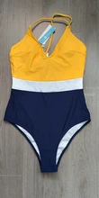 CUPSHE-bañador cruzado de una pieza para mujer, traje de baño con cuello en V, Espalda descubierta, Monokini de retales, ajustable para playa, 2021