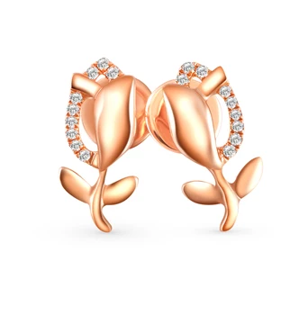 

Gold earrings with diamonds sunlight sample 585