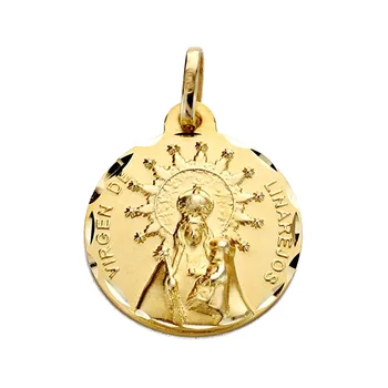 

Medal 18k gold Virgin Linarejos 18mm. Wrought carved [AA2548]