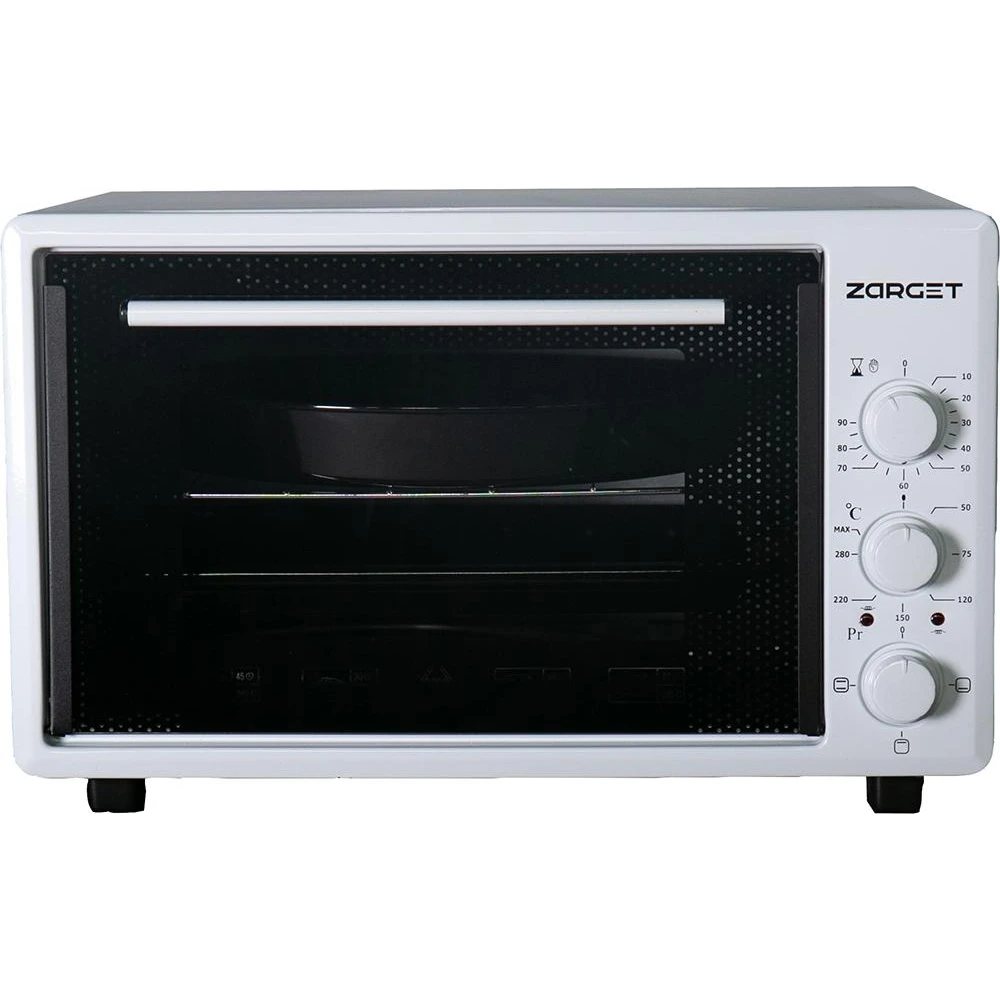 Мини-печь ZARGET ZMO 3620W (1300 Вт; объем 36 л; нагрев до 300°C; смотровое окно; звуковой сигнал; механический таймер)