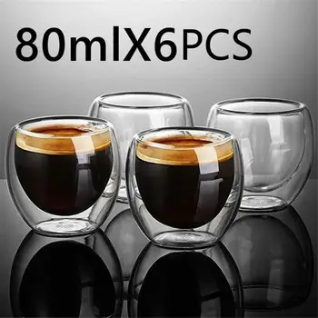

New Heat-resistant Double Wall Glass Cup Beer Espresso Coffee Cup Set Handmade Beer Mug Tea glass Whiskey Glass Cups Drinkware