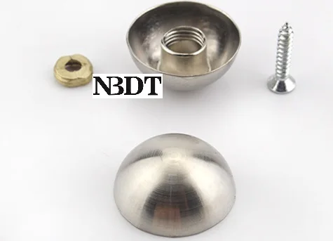 Brushed Nickel 12 шт./лот полусфера декоративная крышка винт для ногтей зеркало стекло акриловый дисплей знак хром золото бронза, никель - Цвет: Brushed Nickel