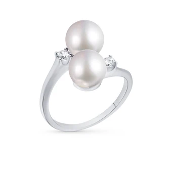 

Silver ring with cubic zirconia and pearls sunlight sample 925