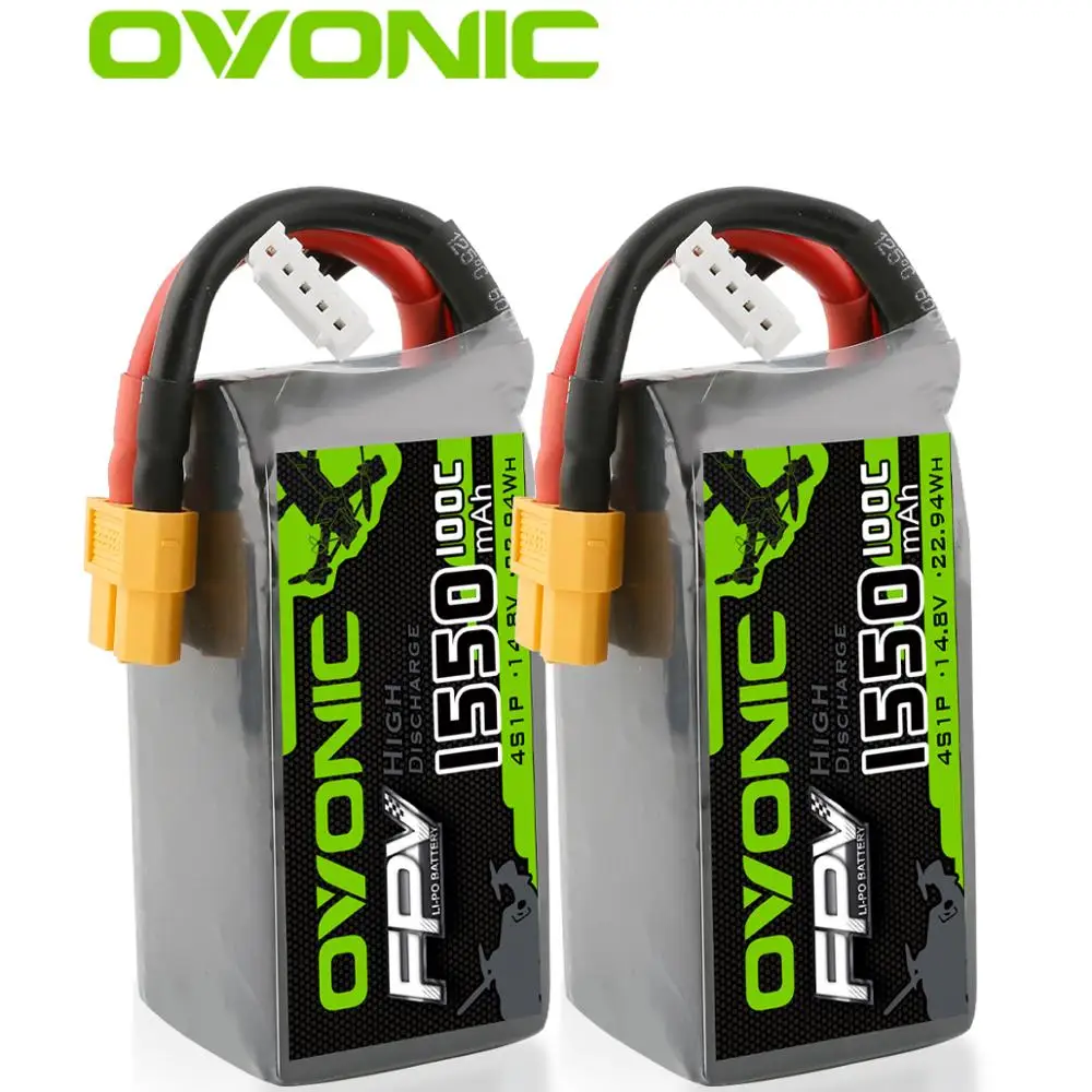 2 × Batterie LiPo Ovonic 120C 1300mAh 4S 14.8V pour FPV Racing avec pr