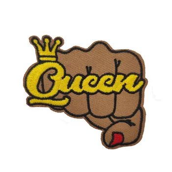 

2.5'' Queen Black Girl Magic Power EMBROIDERED IRON ON PATCH