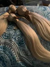 Mechones de cabello humano liso Remy brasileño con cierre, mechones de pelo negro perla rubio miel, 613 mechones, envío gratis