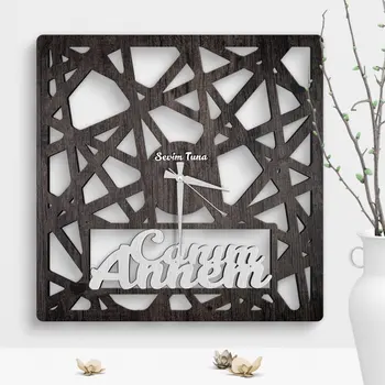 

Personalized Dear Mom Design Large Wooden Wall Clock-Model 1-10