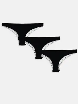

Lace Detail Cotton Brezilian Panties 3'lü