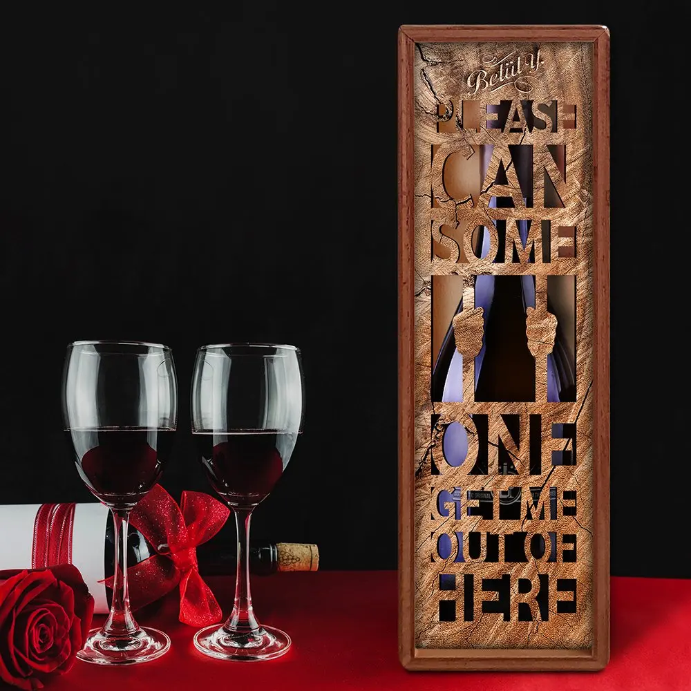 Personalized Wooden Wine Box (Model 3-9) | Дом и сад