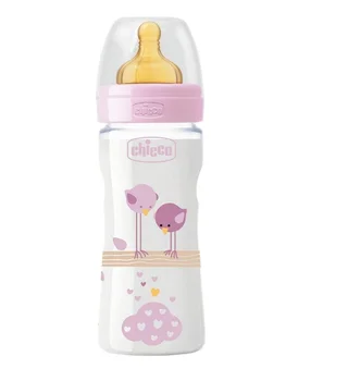 

Chicco 00020622100000 Welfare Plastic Baby Feeding Bottle, Rubber Medium Flow, 250 ml, Pink