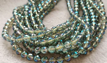 

6mm 8mm 10mm 12mm AB mystic Green quart beads Rock crystal -amethyst round faceted loose beads for bracelet -necklace 16" strand