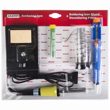 

Set for soldering (solder soldering iron 30 W, stand, desoldering pump) zd-303