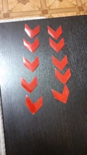 10 unids/set coche pegatina reflectante flecha cinta de advertencia de seguridad pegatina para coche parachoques maletero Reflector peligro cinta estilo de coche