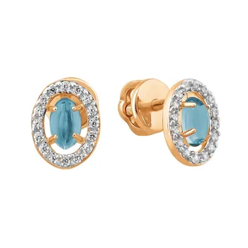 

Gold earrings with Topaz and cubic zirconia sunlight sample 585