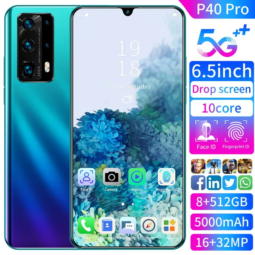 2020 Hot Sale P40 Pro Facial Recognition