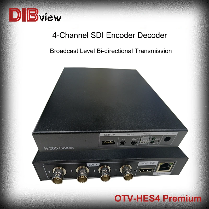 OTV-HES4 Premium Broadcast Level Bi-directional Transmission SDI Encoder Decoder With SRT RTSP RTMP HTTP HLS ONVIF UDP/Multicast