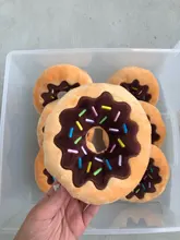 Squeaky Toy Donut-Shape Samoyed Dogs Plush Stuffed Soft Sweet for All-Sized Good-Detail