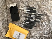 Conjunto de negras brochas maquillaje BEILI, brochas profesionales de pelo Natural de cabra, brochas para base de maquillaje en polvo, brochas para mezclar ojos y maquillaje