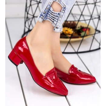 

Reyna Red Patent Leather Heels Shoes