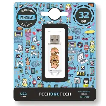 

Pendrive tech one tech emojitech non-evil monkey 32gb usb 2.0
