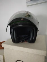 Visera recta para casco de motocicleta, visera Retro de 3 botones para cara abierta, transparente, plata y negro