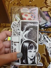 Pegatina de cómic de Horror para monopatín, adhesivo impermeable de Anime japonés Tomie, para equipaje y portátil, color blanco y negro, 10/21/49/50/56 Uds.