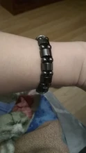 Pulsera magnética elástica de cuentas sencillas, brazalete de cuentas negras, joyería de salud