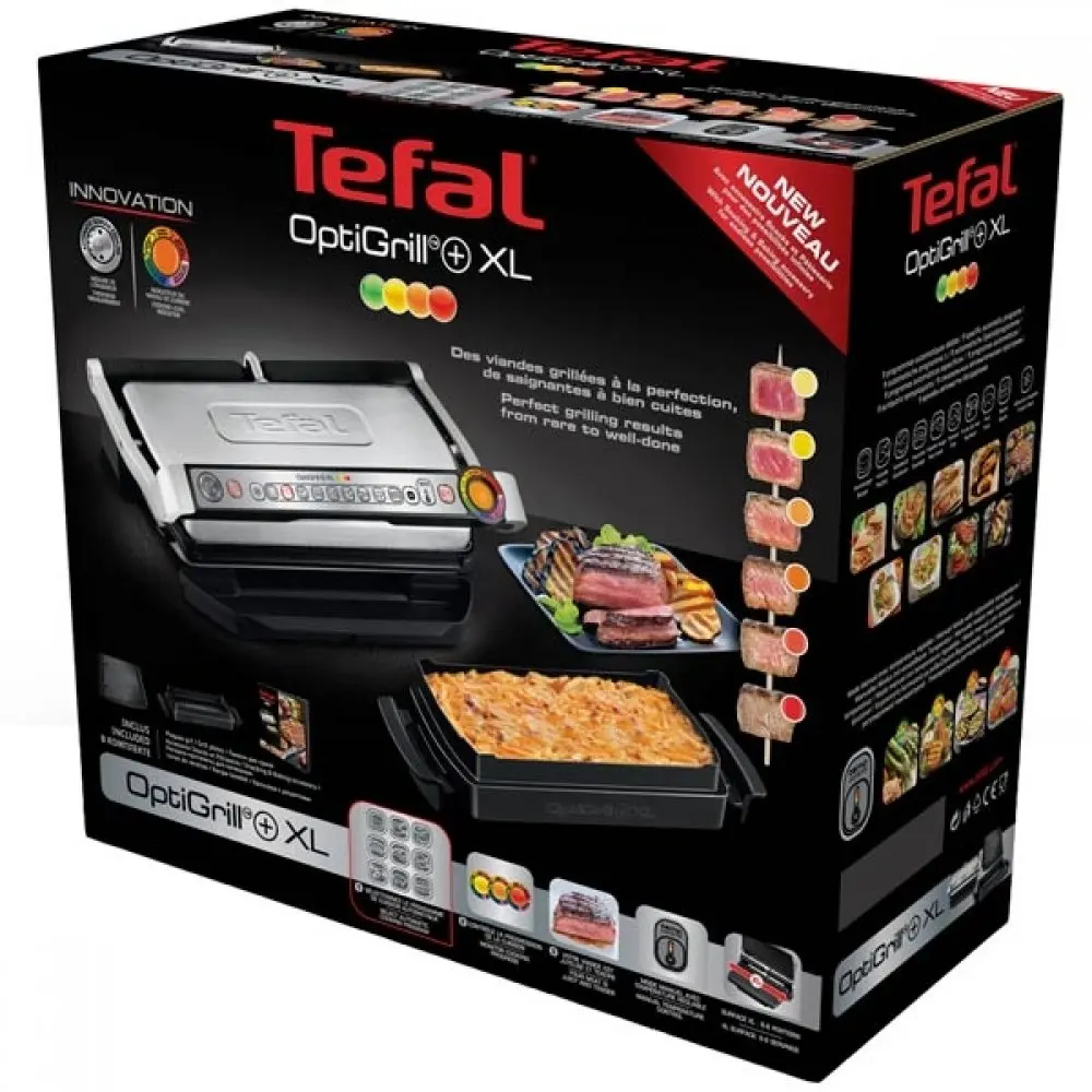 ГРИЛЬ TEFAL GC724D12 OPTIGRILL+ XL C НАСАДКОЙ ПРОТИВНЕМ|Электрические грили и сковороды| | - Фото №1