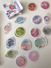 45 unids/pack divertido planeta cuarderno de recortes con pegatinas decorativas palo etiqueta diario papelería álbum diario pegatinas