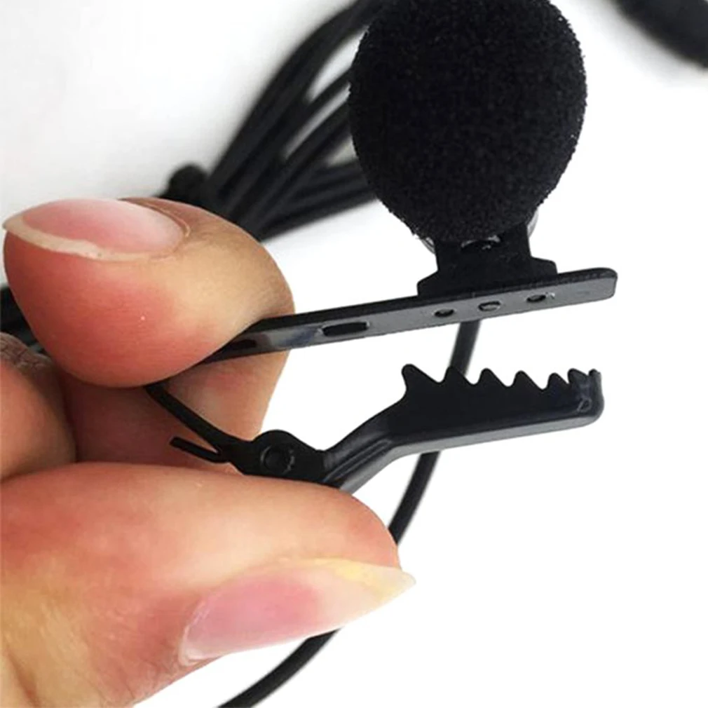 3.5mm Microphone Condenser Clip-on Lapel Mic Wired for Mobile Phone Laptop Speaking Stereo HiFi Sound Quality Bracket VocalAudio best microphone for streaming