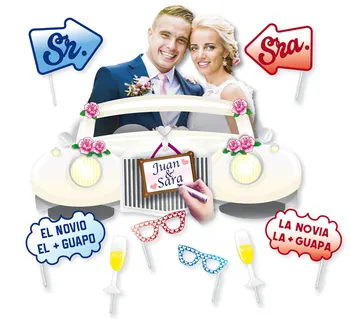 

Photocall wedding sets with flat setting and Accessories-Details and wedding gifts for guests, Holy Communion, October birthday party supply