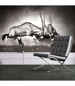 

Mural-antilopes fight
