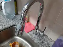 Grifos de plata de un solo tirador para cocina, grifo mezclador de agua giratorio de un solo orificio, 360 grados, 408906