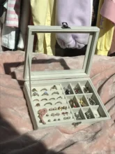 Box Earring Tray-Holder Storage-Case Display-Organizer Jewelry Velvet Portable Fashion