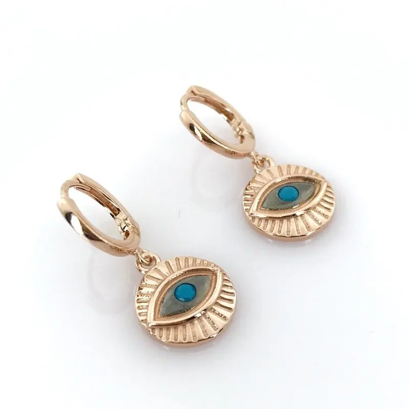 

Simple Sports Stylish Turquoise Eye Silver Earrings