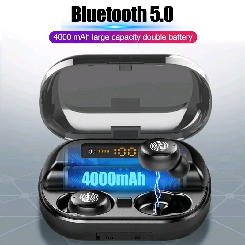 TWS 5,0 Bluetooth 9D стерео наушники беспроводные наушники IPX7 водонепроницаемые наушники спортивные наушники с 4000 мАч power Bank