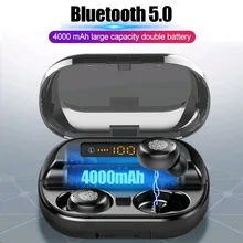 TWS 5,0 Bluetooth 9D стерео наушники беспроводные наушники IPX7 водонепроницаемые наушники спортивные наушники с 4000 мАч power Bank