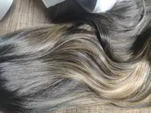 Pequeña LANA sintético Ombre negro marrón de oro con pelucas con reflejos largo ondulado resistente al calor de la parte media Cosplay pelucas para mujeres